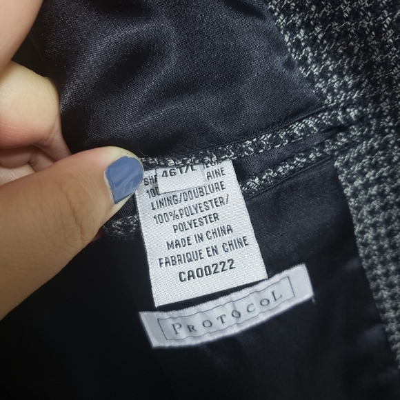 PROTOCOL Houndstooth Wool Blazer Jacket - Picture 7 of 11